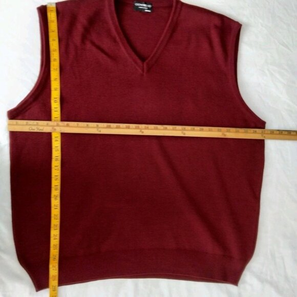 Men's 4XL Gionfriddo Merino Wool Blend Sweater Vest Italian Burgundy Preppy - Picture 7 of 7